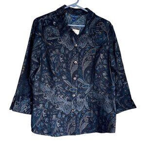 New Austin Reed Tapesty Button Up Shirt Women Size 14